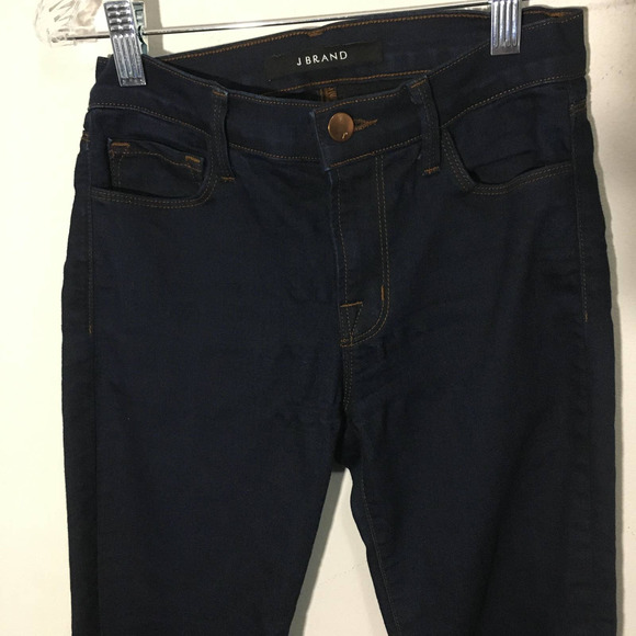 J Brand Women's Skinny Leg Jeans Size 26 Blue Dark Wash Low Rise Style 811T289 - Picture 8 of 9